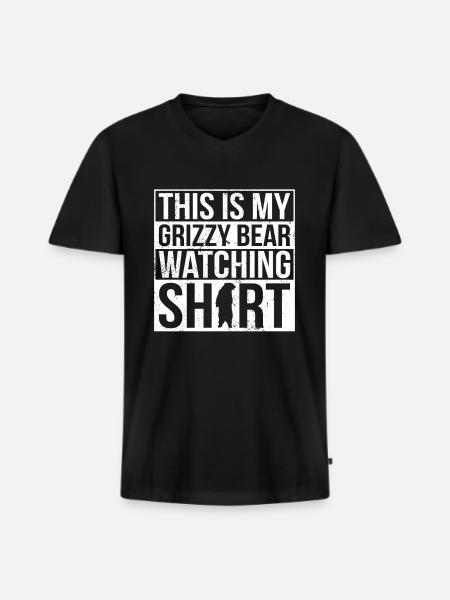 Grizzlybär Braunbär Bär - Männer Premium Bio T-Shirt mit V-Ausschnitt - Schwarz