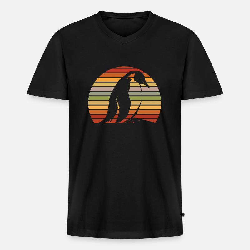 Pinguin Kawaii Pinguin Niedlich - Männer Premium Bio T-Shirt mit V-Ausschnitt - Schwarz