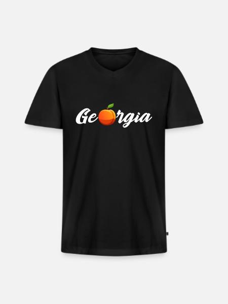 Georgia Peach State - Men's Premium Organic T-shirt with V-neck - black