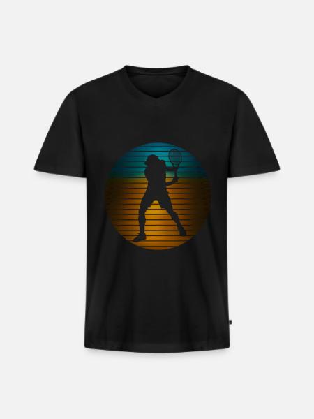 tennis player - Men's Premium Organic T-shirt with V-neck - black