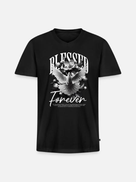 Forever Statement Peace Dove - Men's Premium Organic T-shirt with V-neck - black