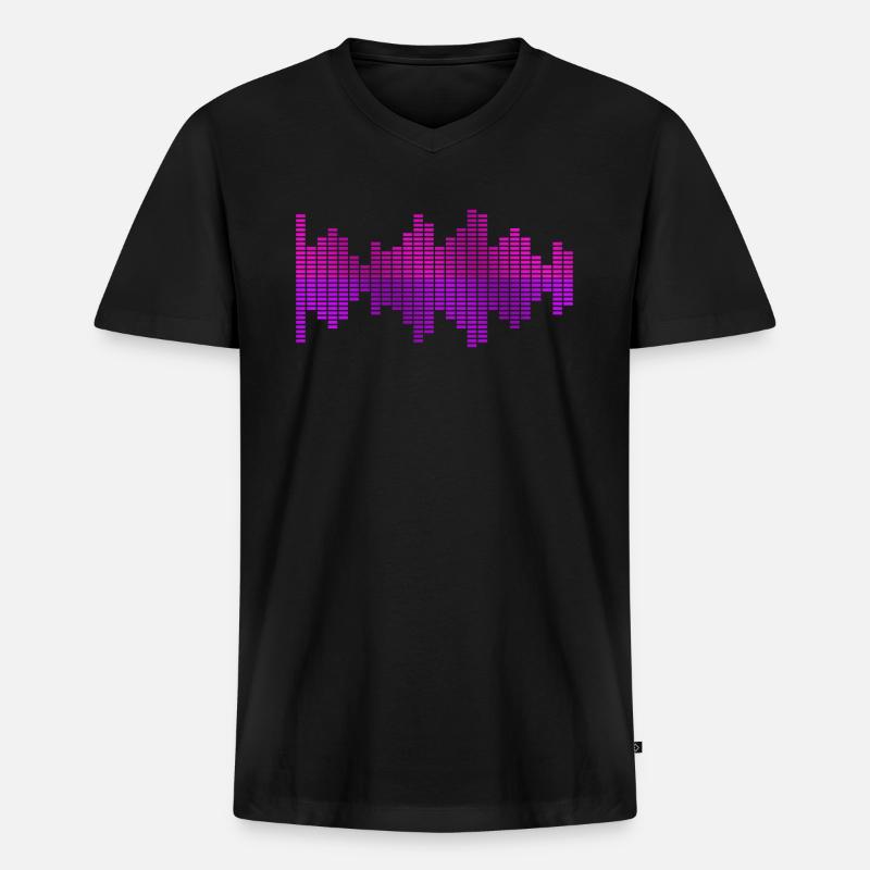 Equalizer Musik Dj - Männer Premium Bio T-Shirt mit V-Ausschnitt - Schwarz
