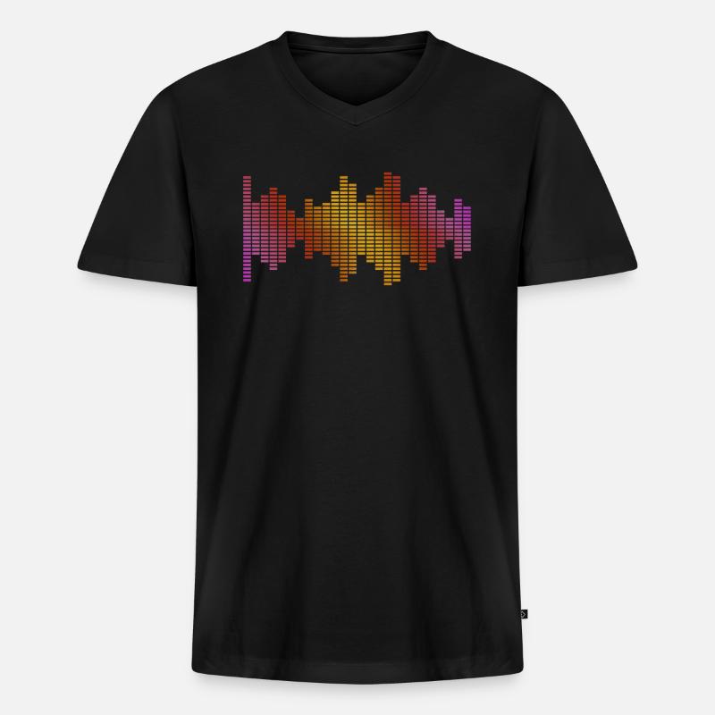 Equalizer Musik Dj - Männer Premium Bio T-Shirt mit V-Ausschnitt - Schwarz