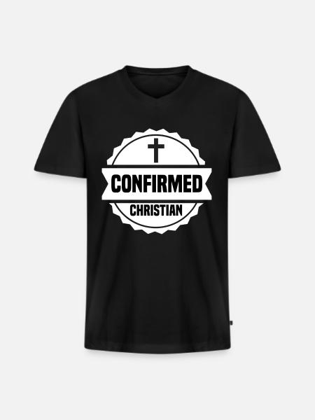 Catholic Confirmation Confirmed Christian Ki - Men's Premium Organic T-shirt with V-neck - black