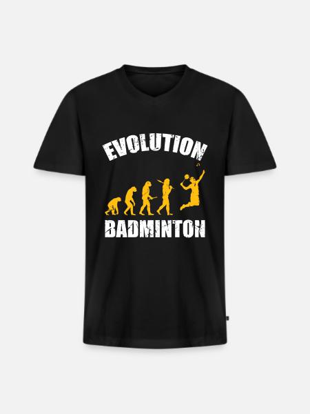 Badminton Evolution Federball Sport - Men's Premium Organic T-shirt with V-neck - black