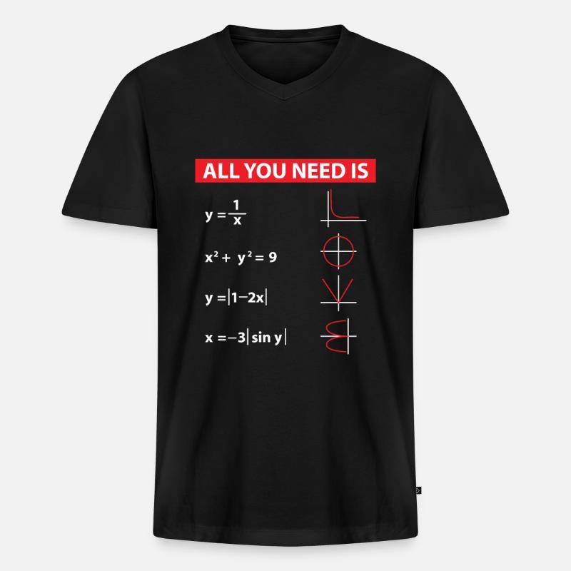 Mathe Algebra Mathematik Lehrer Geschenkidee - Männer Premium Bio T-Shirt mit V-Ausschnitt - Schwarz