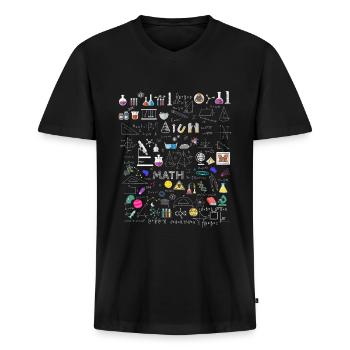 Science physics mathematics chemistry biology branch - Men's Premium Organic T-shirt with V-neck - black - Front - Nico (187cm)