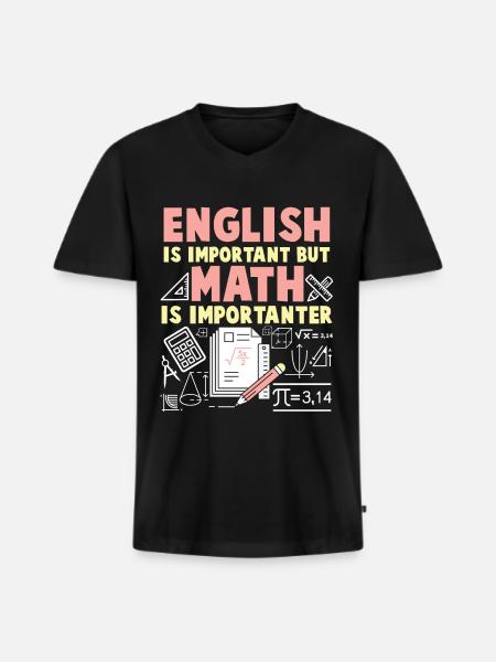 L'anglais est un nerd mathématique important - T-shirt encolure en V Premium bio Homme - noir
