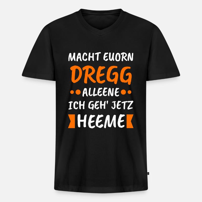 DDR Ossi Ostalgie Geschenk - Männer Premium Bio T-Shirt mit V-Ausschnitt - Schwarz