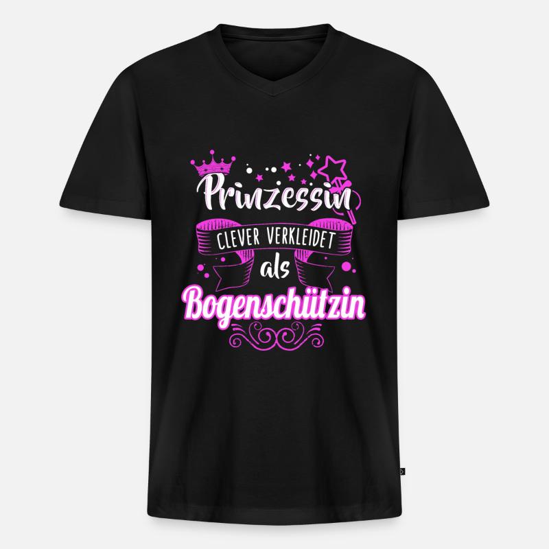 Bogenschießen Bogenschütze Spruch Geschenk - Männer Premium Bio T-Shirt mit V-Ausschnitt - Schwarz