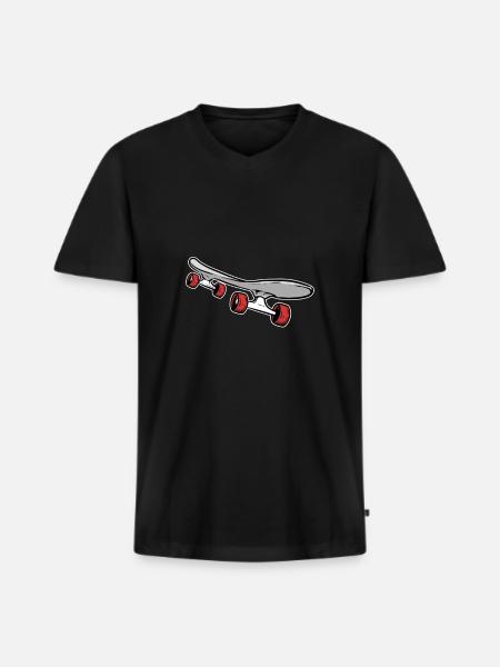Skateboarding Skateboard - Men's Premium Organic T-shirt with V-neck - black