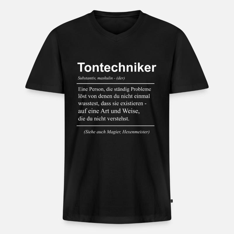 Tontechniker Veranstaltungstechniker Geschenk - Männer Premium Bio T-Shirt mit V-Ausschnitt - Schwarz