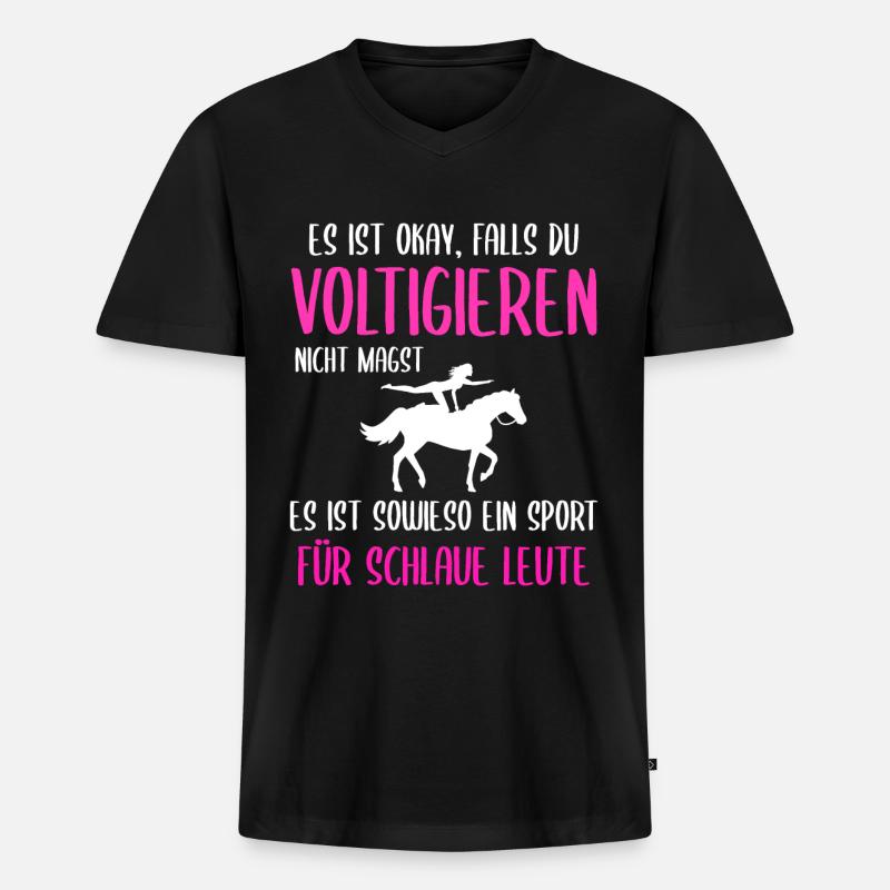 Voltigieren Voltigier Pferd Geschenk - Männer Premium Bio T-Shirt mit V-Ausschnitt - Schwarz