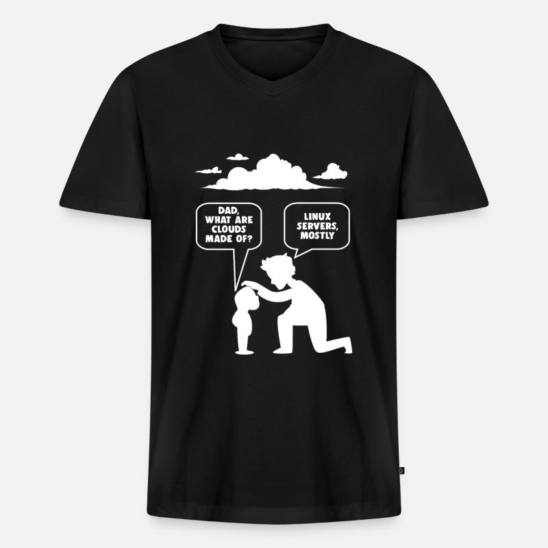 Développeur de logiciels Linux programmeur informatique - T-shirt encolure en V Premium bio Homme - noir