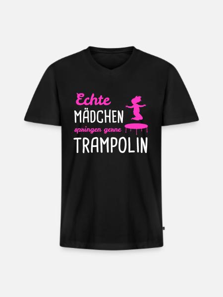 Trampolin Springen Trampolinspringer Geschenk - Männer Premium Bio T-Shirt mit V-Ausschnitt - Schwarz