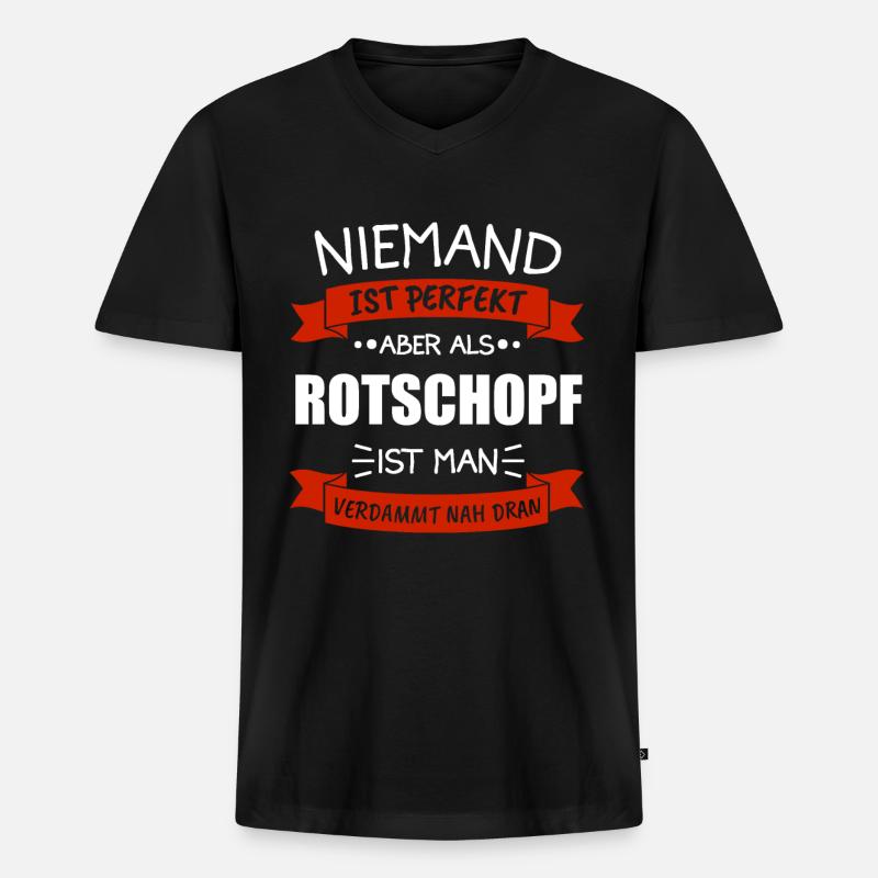 Rothaarige Rotschopf Rothaariger Geschenk - Männer Premium Bio T-Shirt mit V-Ausschnitt - Schwarz
