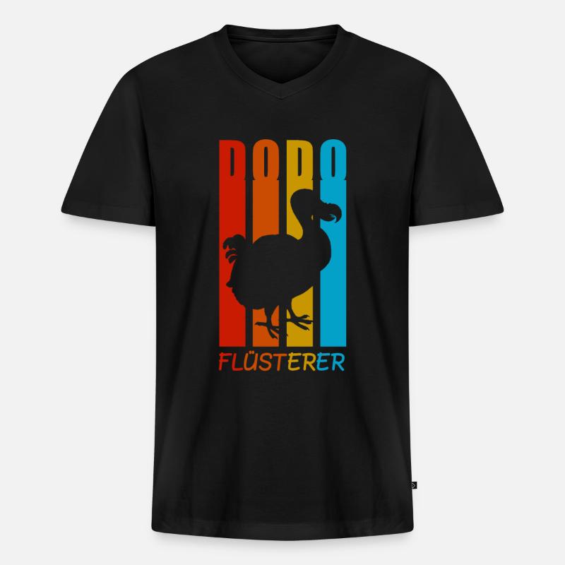 Dodo Flüsterer Dodos Urzeit Geschenk - Männer Premium Bio T-Shirt mit V-Ausschnitt - Schwarz
