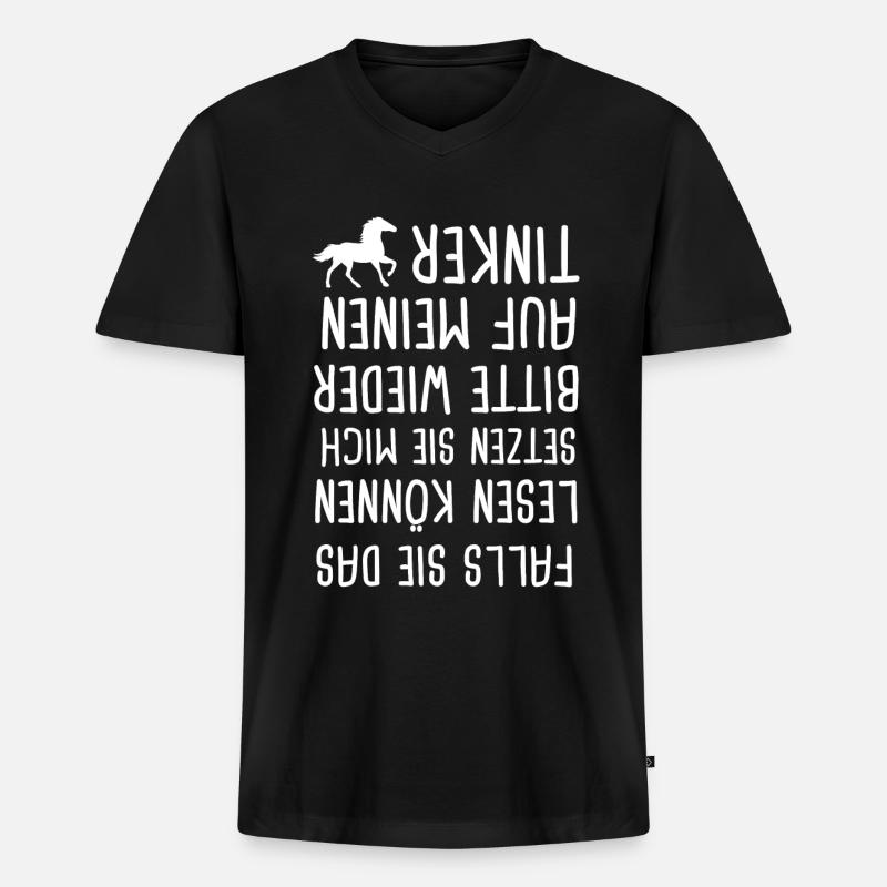 Tinker Pferd Pferde Geschenk - Männer Premium Bio T-Shirt mit V-Ausschnitt - Schwarz