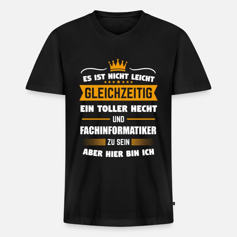 Fachinformatiker Fachinformatik Informatiker - Männer Premium Bio T-Shirt mit V-Ausschnitt - Schwarz