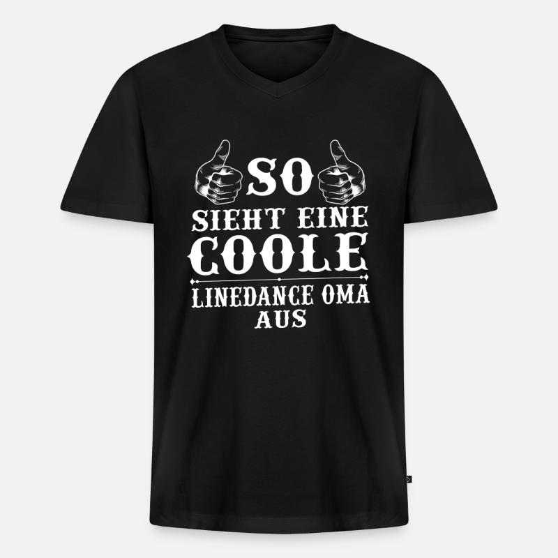 Linedance Oma Linedancerin Linedancer Geschenk - Männer Premium Bio T-Shirt mit V-Ausschnitt - Schwarz