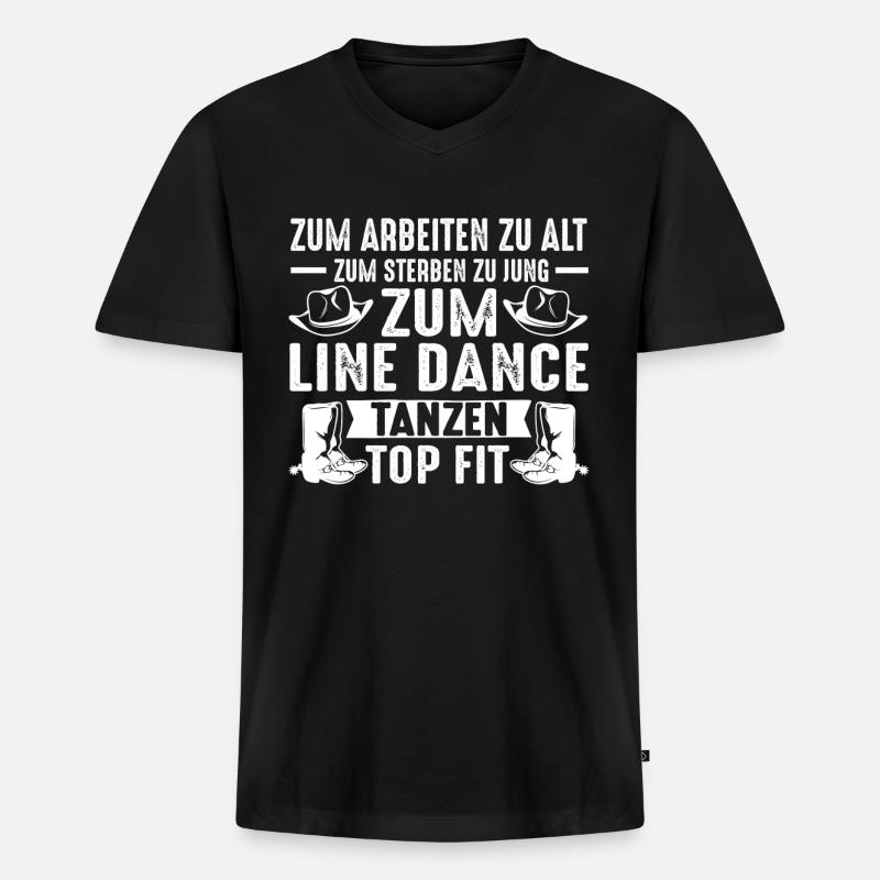 Linedance Line Dance Linedancer Geschenk - Männer Premium Bio T-Shirt mit V-Ausschnitt - Schwarz