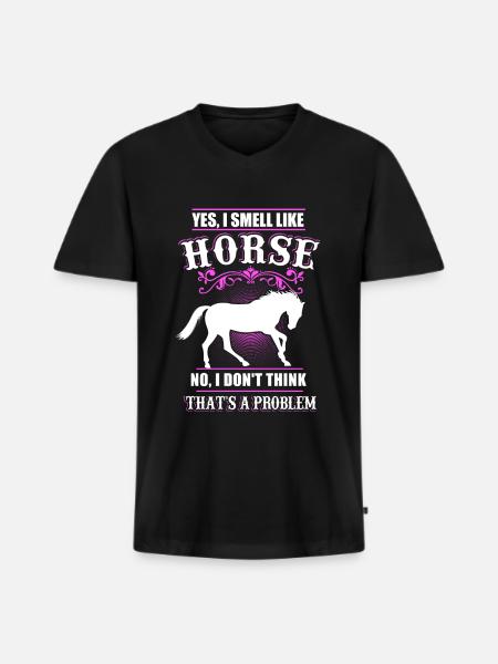Horse rider equestrian gift - Men's Premium Organic T-shirt with V-neck - black