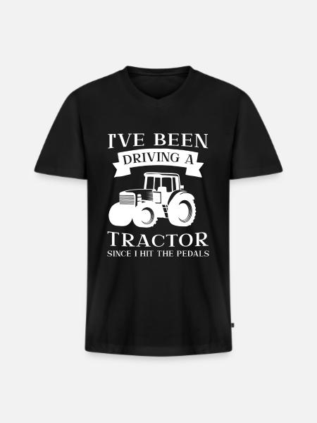 Tractor tractors gift - Men's Premium Organic T-shirt with V-neck - black
