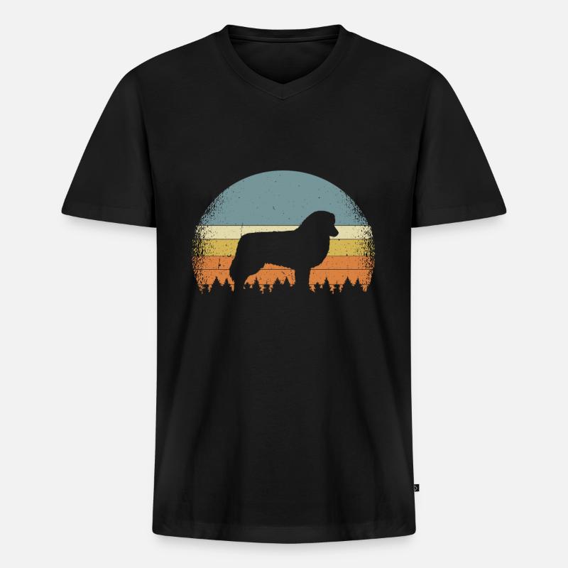 Australian Shepherd australischer Schäferhund - Männer Premium Bio T-Shirt mit V-Ausschnitt - Schwarz