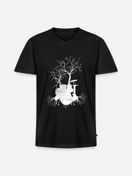 arbre nature musique percussion art - T-shirt encolure en V Premium bio Homme - noir