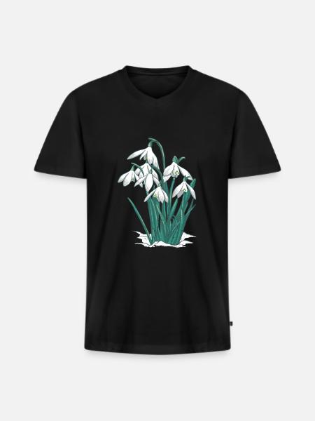 Snowdrop - Men's Premium Organic T-shirt with V-neck - black