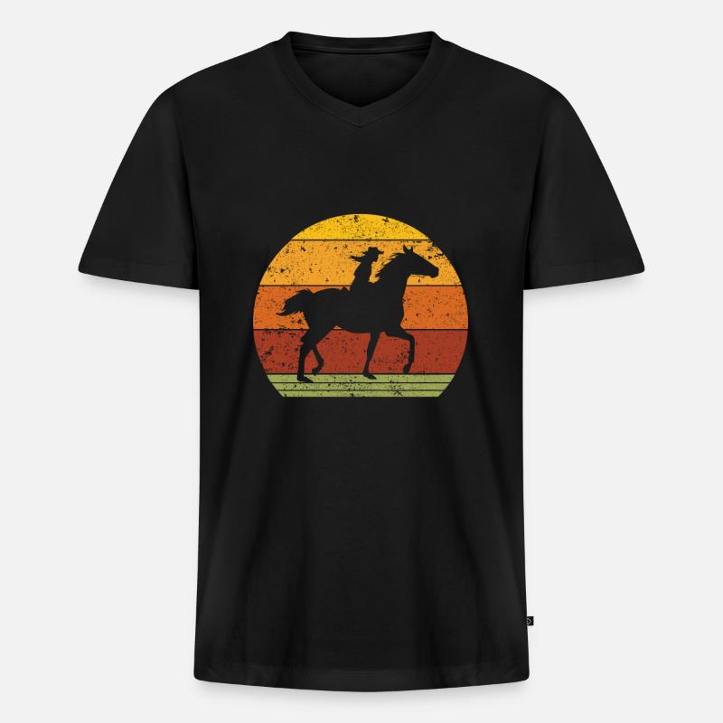 Muss Reiten - Männer Premium Bio T-Shirt mit V-Ausschnitt - Schwarz