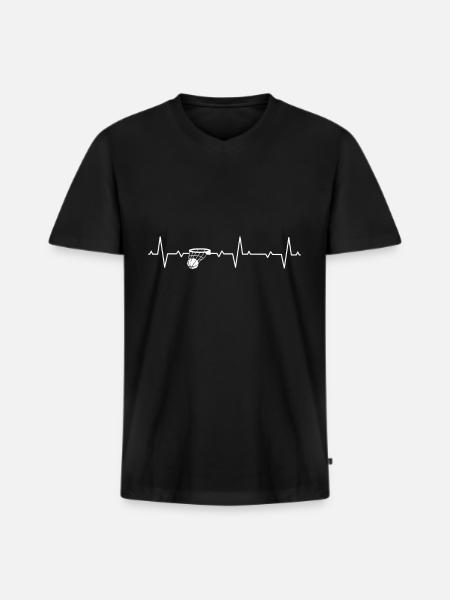 Basket-ball basketteur basketteur - T-shirt encolure en V Premium bio Homme - noir