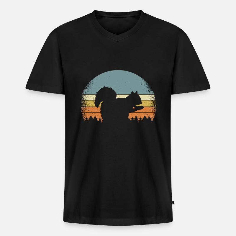 Eichhörnchen Nagetiere Streifenhörnchen - Männer Premium Bio T-Shirt mit V-Ausschnitt - Schwarz