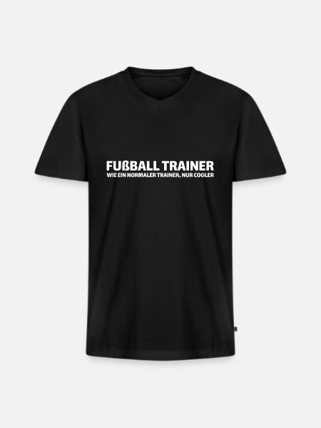 Fußballtrainer - Männer Premium Bio T-Shirt mit V-Ausschnitt - Schwarz