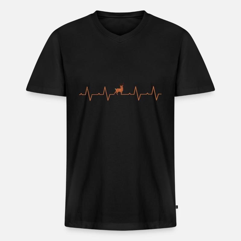 Deer gift idea - Men's Premium Organic T-shirt with V-neck - black