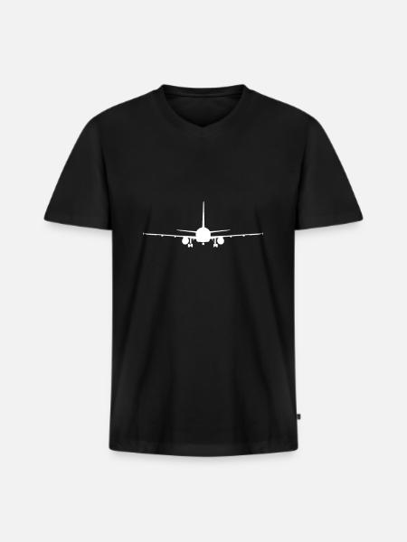 Pilotes pilotes - T-shirt encolure en V Premium bio Homme - noir