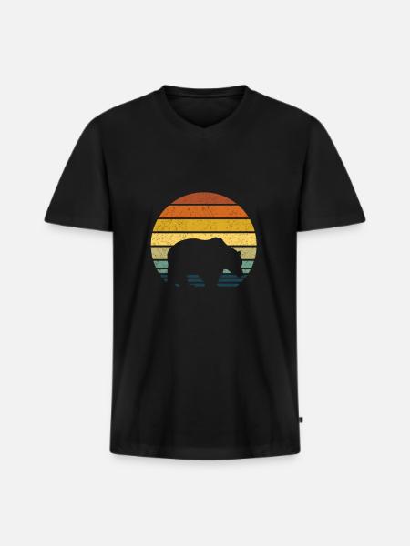 Bear - Men's Premium Organic T-shirt with V-neck - black