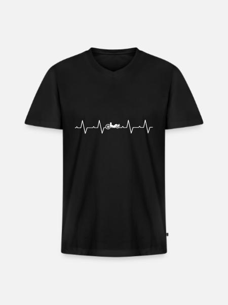 Couché - T-shirt encolure en V Premium bio Homme - noir