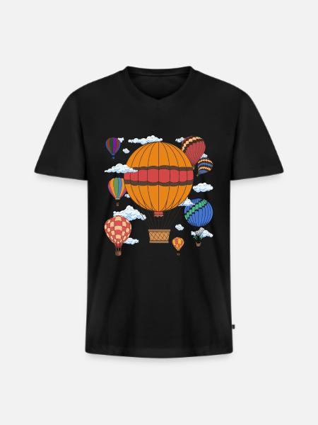 Balloon - Men's Premium Organic T-shirt with V-neck - black