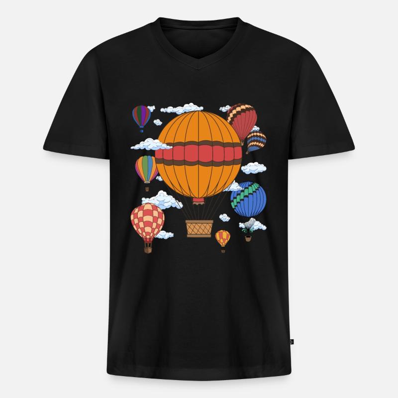 Balloon - Men's Premium Organic T-shirt with V-neck - black