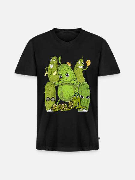 Concombre - T-shirt encolure en V Premium bio Homme - noir