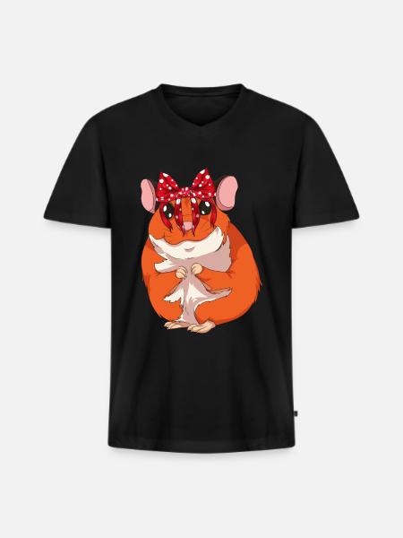 Hamster - Men's Premium Organic T-shirt with V-neck - black