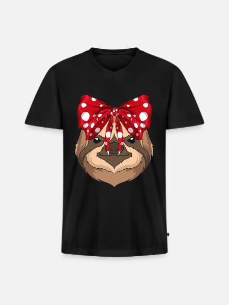 Paresse - T-shirt encolure en V Premium bio Homme - noir