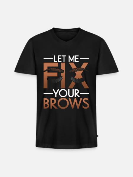 Eyebrow Beautician Gift Brow Artist - Men's Premium Organic T-shirt with V-neck - black