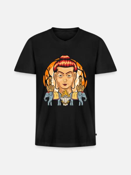 Hinduism Spirituality Gift Yoga Buddha - Men's Premium Organic T-shirt with V-neck - black