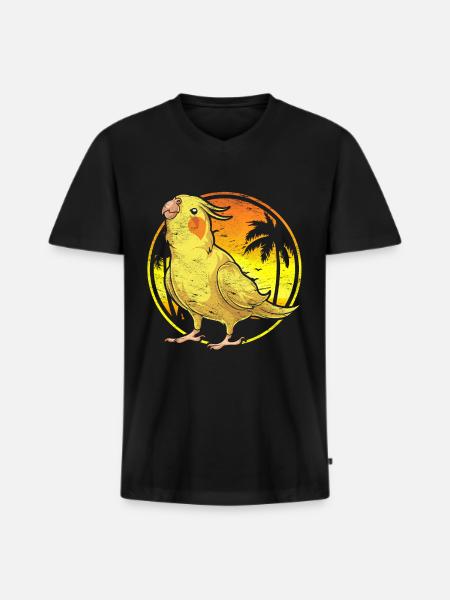 Tropical Bird Summer Gift Cockatiel - Men's Premium Organic T-shirt with V-neck - black