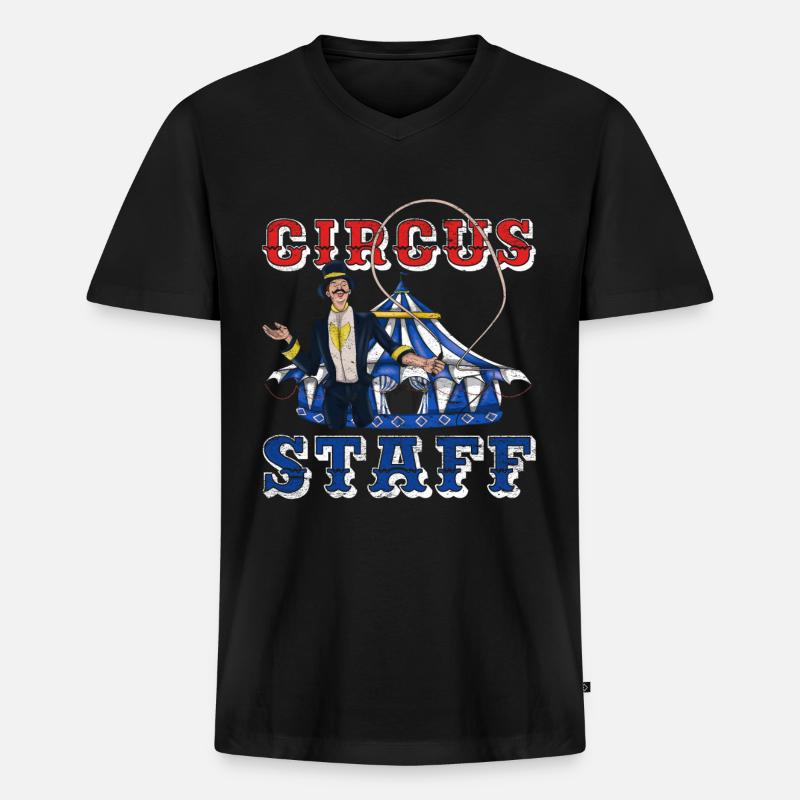 Zirkus - Männer Premium Bio T-Shirt mit V-Ausschnitt - Schwarz