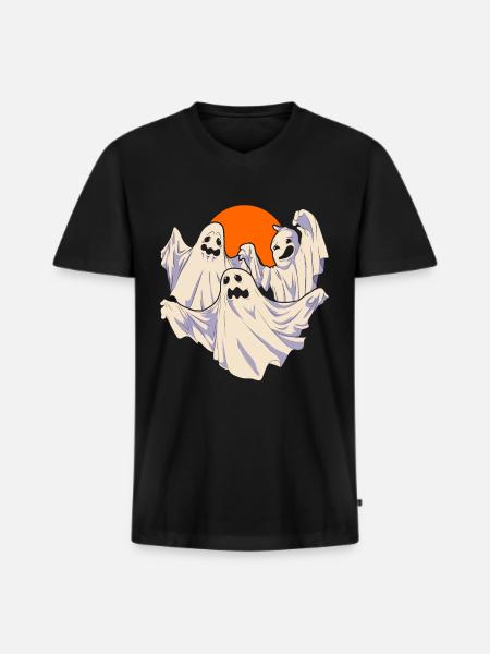 Ghost Halloween Costume Gift Ghost - Men's Premium Organic T-shirt with V-neck - black