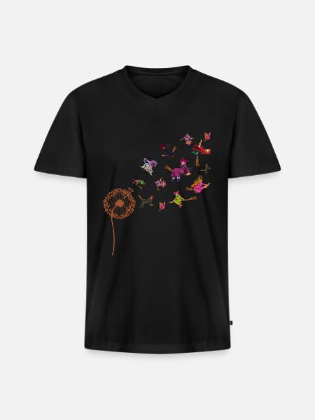 Witches Gift Creepy Dandelion Halloween - Men's Premium Organic T-shirt with V-neck - black