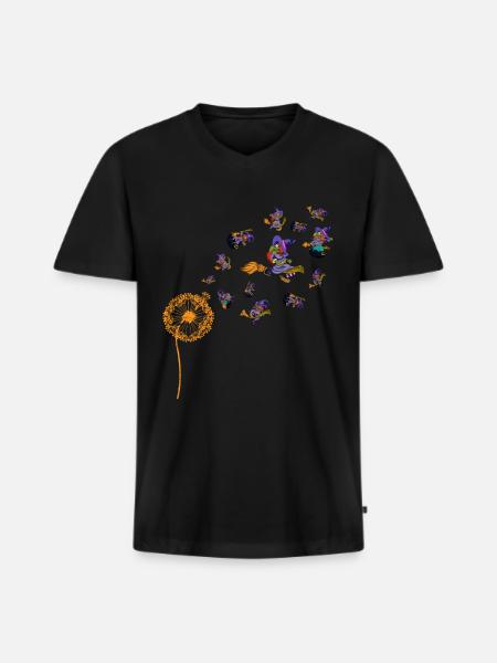Dandelion Witch Gift Creepy Halloween - Men's Premium Organic T-shirt with V-neck - black
